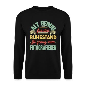 Fotograf Fotografieren Fotografie Kamera - Unisex Pullover - Schwarz - Vorne - Alina (178cm) & Michal (187cm)