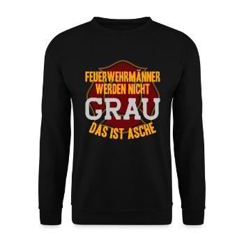 Pompier volontaire pompier - Sweat-shirt Unisexe - noir - Devant - Alina (178cm) & Michal (187cm)