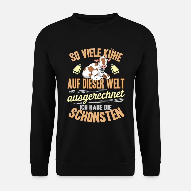 Bauer Kühe Landwirtschaft Landwirt - Unisex Pullover - Schwarz