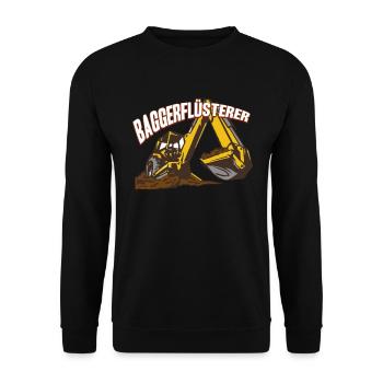 Baggerflüsterer Bagger Baggern Baggerfahrer - Unisex Pullover - Schwarz - Vorne - Alina (178cm) & Michal (187cm)