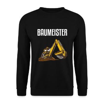 Baumeister Bagger Baggern - Unisex Pullover - Schwarz - Vorne - Alina (178cm) & Michal (187cm)