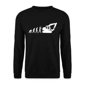 Baggerfahrer Bagger Baustelle - Unisex Pullover - Schwarz - Vorne - Alina (178cm) & Michal (187cm)