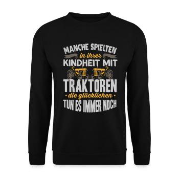 Farmer farmer tractor - Unisex Sweatshirt - black - Front - Alina (178cm) & Michal (187cm)