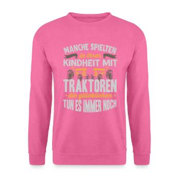 Tracteur fermier - Sweat-shirt Unisexe - rose - Devant