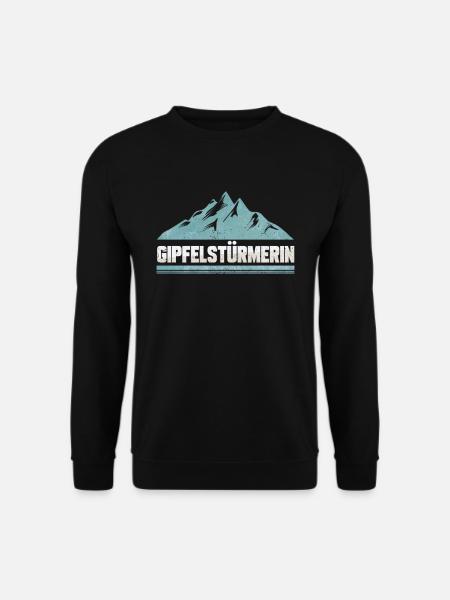 Wandern Wanderer Gipfelstürmerin - Unisex Pullover - Schwarz