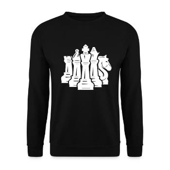 Chess Chess tournament Checkmate Chess player - Unisex Sweatshirt - black - Front - Alina (178cm) & Michal (187cm)