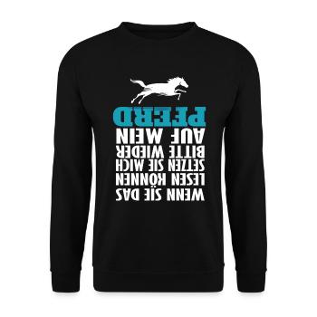 Horse riding Horse Horse riding - Unisex Sweatshirt - black - Front - Alina (178cm) & Michal (187cm)