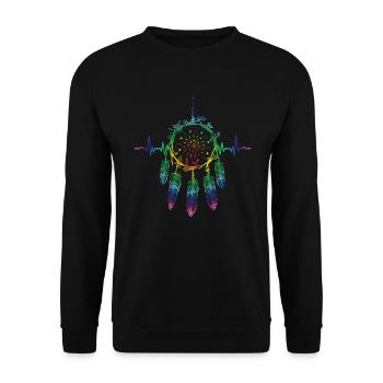Culture amérindienne Plumes de saule - Sweat-shirt Unisexe - noir - Devant - Alina (178cm) & Michal (187cm)