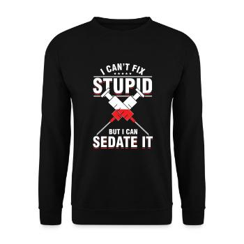 Anesthésiste Anesthésie médicale, je ne peux pas réparer - Sweat-shirt Unisexe - noir - Devant - Alina (178cm) & Michal (187cm)