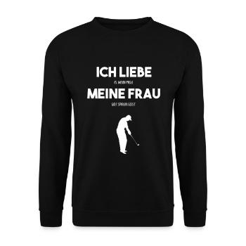 Golf Spruch Golfer Golfen - Unisex Pullover - Schwarz - Vorne - Alina (178cm) & Michal (187cm)