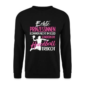 Handball Spruch Handballer Mannschaft - Unisex Pullover - Schwarz - Vorne - Alina (178cm) & Michal (187cm)
