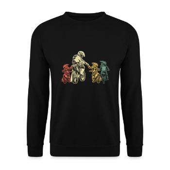 Papa moto Motocross cadeau père et - Sweat-shirt Unisexe - noir - Devant - Alina (178cm) & Michal (187cm)