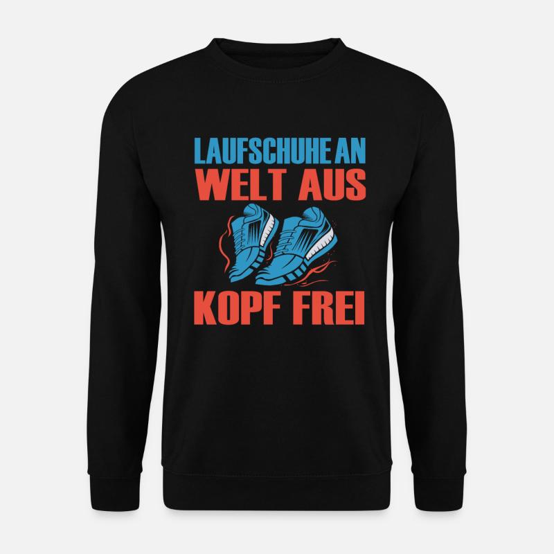 Laufen Spruch Joggen Marathon - Unisex Pullover - Schwarz