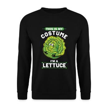 Vegan This Is My Costume I'm A Lettuce Vegetarian - Unisex Sweatshirt - black - Front - Alina (178cm) & Michal (187cm)