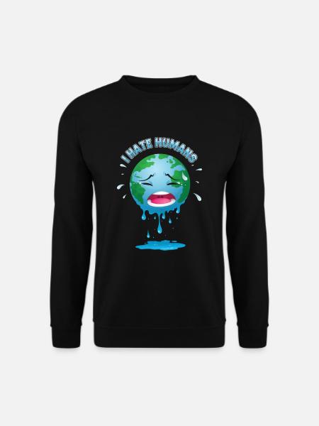 Umwelt-grüner globaler Naturliebhaber-Planet - Unisex Pullover - Schwarz