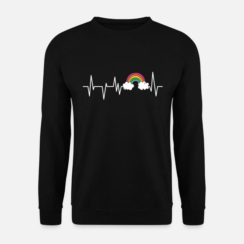 LGBT Herzschlag Gay Lesbisch Schwul - Unisex Pullover - Schwarz
