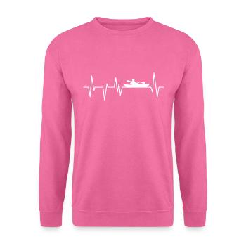 Kanu Kajak Herzschlag Boot Fahren Paddeln - Sweat-shirt Unisexe - rose - Devant