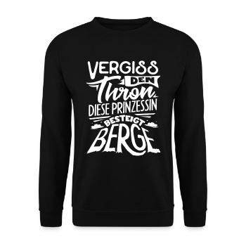Wandern Spruch Bergsteiger Wanderer Bergsteigen - Unisex Sweatshirt - black - Front - Alina (178cm) & Michal (187cm)