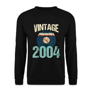 Vinyle Retro Vintage 2004 16 ème Anniversaire - Sweat-shirt Unisexe - noir - Devant - Alina (178cm) & Michal (187cm)