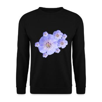 wonderful blue flowers, blossoms, nature, garden - Unisex Sweatshirt - black - Front - Alina (178cm) & Michal (187cm)