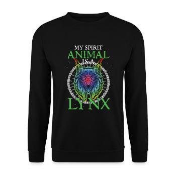 Lynx Lover Big Cat My Spirit Animal Is A Lynx Cat - Unisex Sweatshirt - black - Front - Alina (178cm) & Michal (187cm)