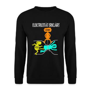 Electrician craftsman saying - Unisex Sweatshirt - black - Front - Alina (178cm) & Michal (187cm)