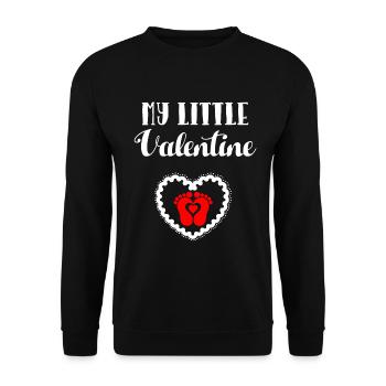 My Little Valentine Baby Daughter Sons Hearts - Unisex Sweatshirt - black - Front - Alina (178cm) & Michal (187cm)