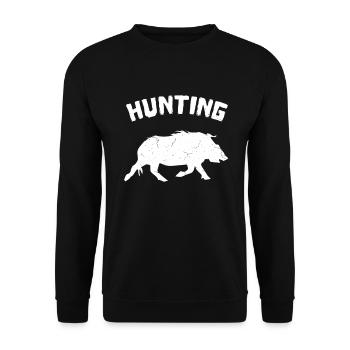 Hunt hunter deer - Unisex Sweatshirt - black - Front - Alina (178cm) & Michal (187cm)