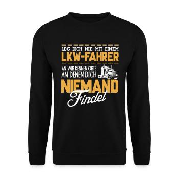 Camionneur camionneur camionneur - Sweat-shirt Unisexe - noir - Devant - Alina (178cm) & Michal (187cm)