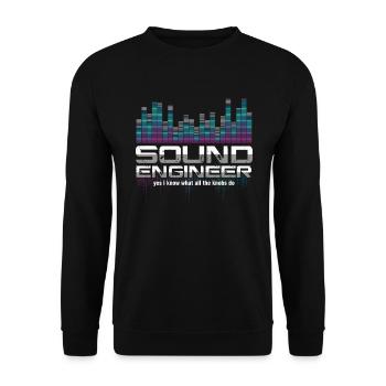 Sound Technician Technical Recording Music Mixer - Unisex Pullover - Schwarz - Vorne - Alina (178cm) & Michal (187cm)