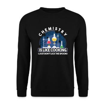 Experiment Labor Wissenschaft Elemente Physik - Unisex Pullover - Schwarz - Vorne - Alina (178cm) & Michal (187cm)