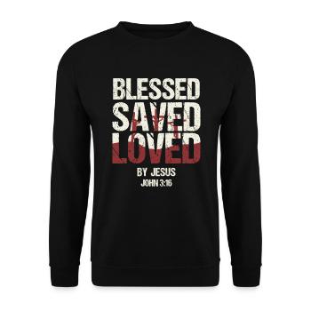 Christian Faith Pastor Preacher God Jesus - Unisex Sweatshirt - black - Front - Alina (178cm) & Michal (187cm)