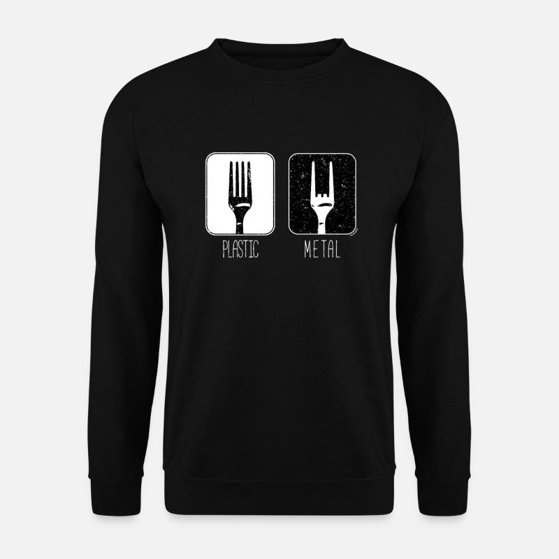 Fork Turned From Plastic To Metal Funny Pun - Unisex Sweatshirt - black