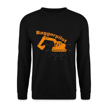 Lustiges Baggerfahrer Bagger Baggerführer baggern - Unisex Pullover - Schwarz - Vorne - Alina (178cm) & Michal (187cm)