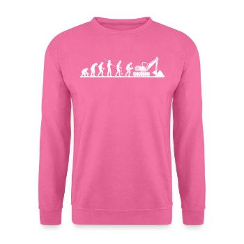 Lustiges Baggerfahrer Bagger Evolution baggern - Unisex Pullover - Pink - Vorne