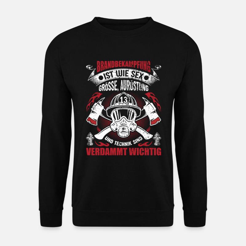Freiwillige Feuerwehr Feuerwehrmann 112 Spruch - Unisex Pullover - Schwarz