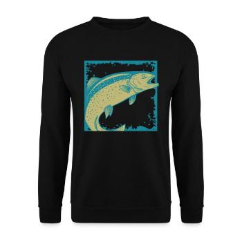Angler Fischer Fischen Angeln Angelrute Fisch - Unisex Pullover - Schwarz - Vorne - Alina (178cm) & Michal (187cm)