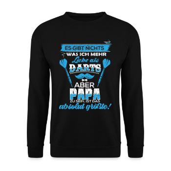 Dart Darts darten Geschenk Shirt · Papa Vater - Unisex Pullover - Schwarz - Vorne - Alina (178cm) & Michal (187cm)
