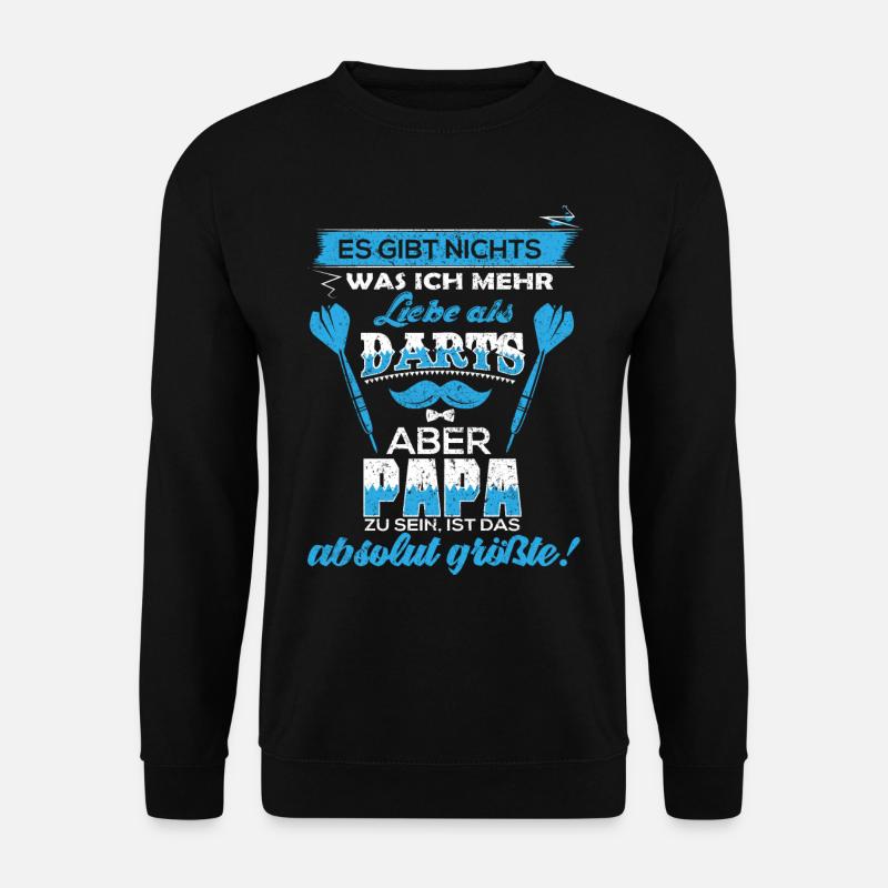 Dart Darts darten Geschenk Shirt · Papa Vater - Unisex Pullover - Schwarz
