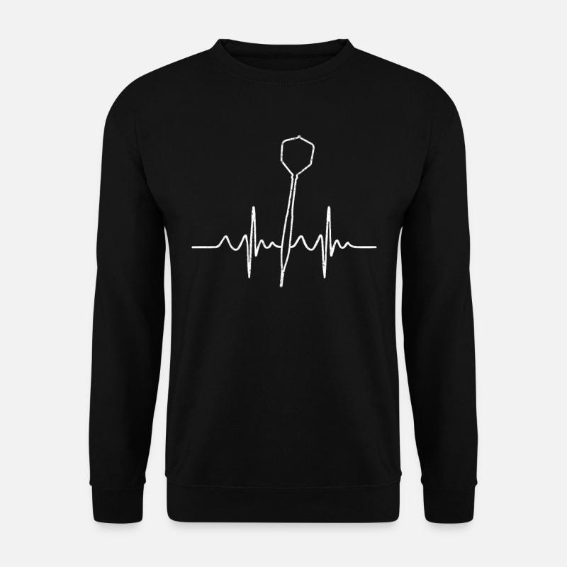 Dart Darts darten Geschenk Shirt · Herzschlag - Unisex Pullover - Schwarz