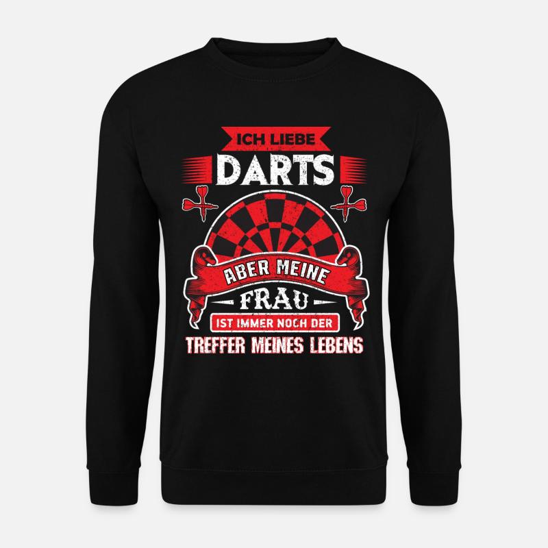 Dart Darts darten Geschenk Shirt·Frau Volltreffer - Unisex Pullover - Schwarz