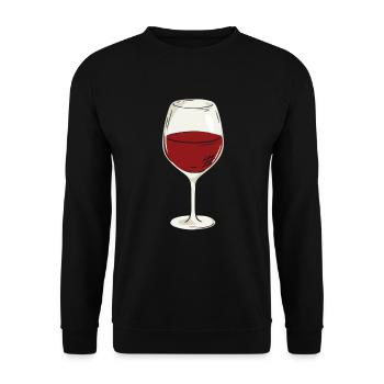 Wein - Unisex Pullover - Schwarz - Vorne - Alina (178cm) & Michal (187cm)