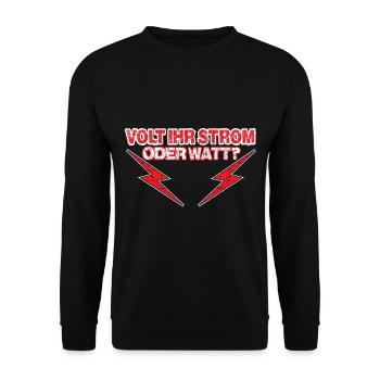 Elektriker Elektroniker Elektronik· Volt Ihr Strom - Unisex Pullover - Schwarz - Vorne - Alina (178cm) & Michal (187cm)