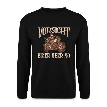 Motorcycle Motorcycling Motorcyclist - Unisex Sweatshirt - black - Front - Alina (178cm) & Michal (187cm)