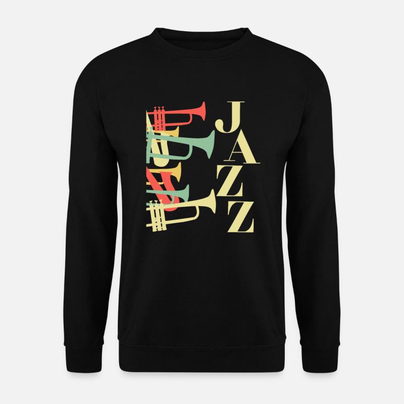 Trumpet Jazz Illustration Abstract - Unisex Sweatshirt - black