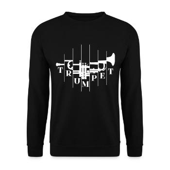 Trumpet Abstract Trumpet Player - Unisex Sweatshirt - black - Front - Alina (178cm) & Michal (187cm)