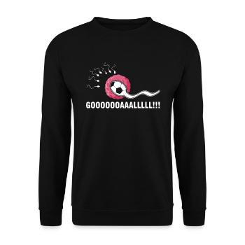 Lustige Ziel-Schwangerschafts-Spaß-Schwangerschafts-Mitteilung - Unisex Pullover - Schwarz - Vorne - Alina (178cm) & Michal (187cm)