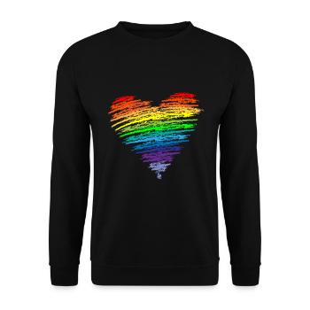 Coeur Couleurs arc-en-ciel LGBT Flower Power - Sweat-shirt Unisexe - noir - Devant - Alina (178cm) & Michal (187cm)
