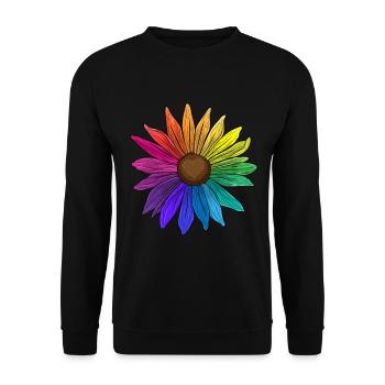 Tournesol Couleurs arc-en-ciel LGBT Flower Power - Sweat-shirt Unisexe - noir - Devant - Alina (178cm) & Michal (187cm)