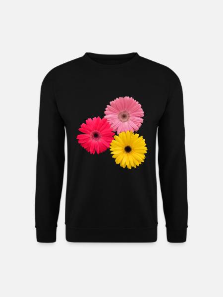 bunte blühende Gerbera Blumen, Gerberas, Blüten, - Unisex Pullover - Schwarz